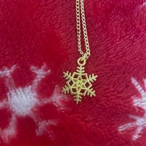 ❄️Handmade Gold Snowflake Pendant Necklace